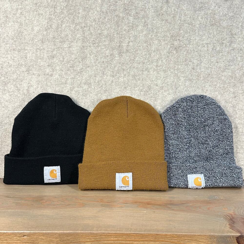 Carhartt A18 - Beanie Hat Cap Lot of 3 - One Size Cuffed Logo